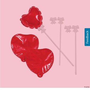 Red Heart Balloon Set for Parties. Three dozen total, brand new in bags.